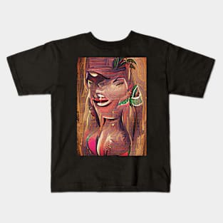 Tiki Queen Elizabeth who is also dead Kids T-Shirt